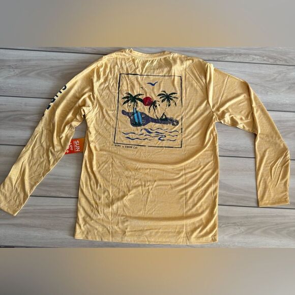 Surf & Swim Co Long Sleeve Swim Tee Wild Honey M NWT IN PACKAGE - Picture 2 of 5